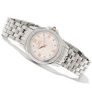 INVICTA ANGEL NEW MOTHER OF PEARL SILVER  WATCH